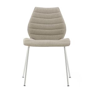 Kartell - Maui Soft Chaise, acier chromé / Noma beige