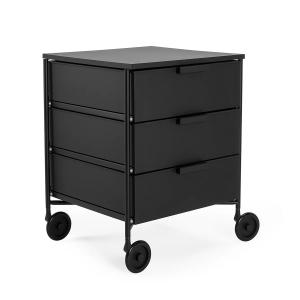 Kartell - Conteneur mobil à roulettes, 3 tiroirs, noir mat