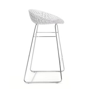 Kartell - Tabouret de bar smatrik, chromé / cristal