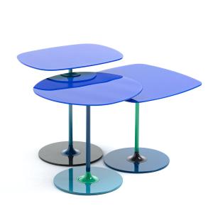 Kartell - Thierry Table d'appoint Trio, bleu (set de 3)