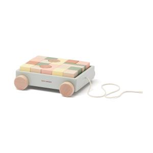 Kids Concept - Edvin Chariot avec cubes en bois, coloré (se…