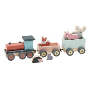 Kids Concept - Edvin Train avec animaux de la forêt, coloré…