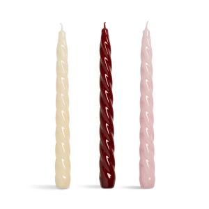 & klevering - Bravo Bougies à tige, rouge (set de 3)