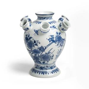& klevering - Tulip Vase Cascade, bleu / blanc