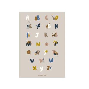 LIEWOOD - Beverly Poster, 50 x 70 cm, alphabet / sandy