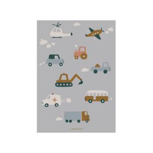 LIEWOOD - Beverly Poster, 50 x 70 cm, vehicles / dove blue