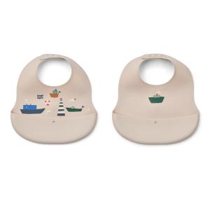 LIEWOOD - Ember Bibs, Sailing, sandy (set de 2)