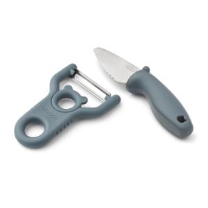 LIEWOOD - Pertense éplucheur et couteau, bleu baleine (2 pc…