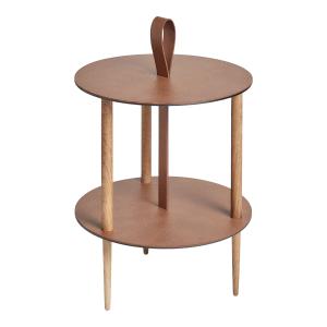 Linddna - Strap table d'appoint, ø 38 x h 46 cm, chêne natu…