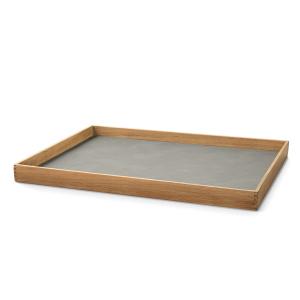 LindDNA - Even Teak Plateau Square L, teck / Nupo light grey