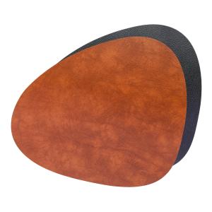 LindDNA - Set de table Curve L Double , Bull cognac / noir