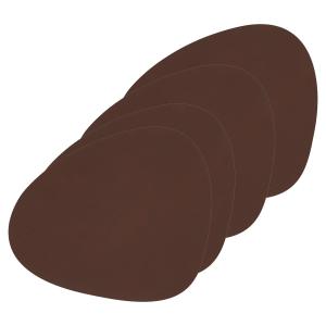 LindDNA - Set de table Curve L, Bull brown (jeu de 4)