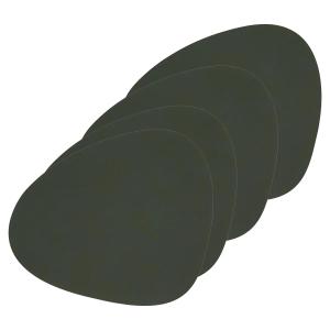 Lind DNA - Set de table Curve L, Nupo vert foncé (lot de 4)