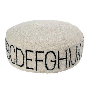 Lorena Canals - ABC Pouf, Ø 70 cm, naturel / noir