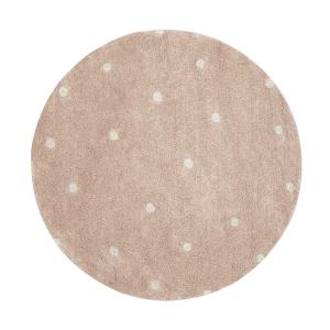 Lorena Canals - Round Dot Tapis, Ø 140 cm, rose / naturel