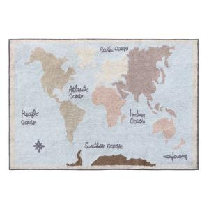 Lorena Canals - Vintage Map Tapis, 200 x 140 cm, bleu / ver…