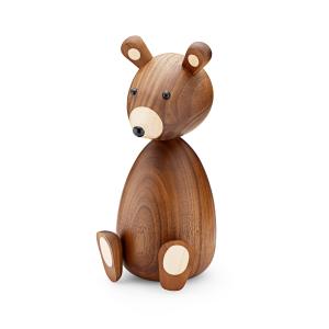 Lucie kaas - Papa ours figure en bois, h 23,5 cm / noyer