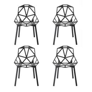 Magis - Chair One Chaise d'extérieur, noir (set de 4)