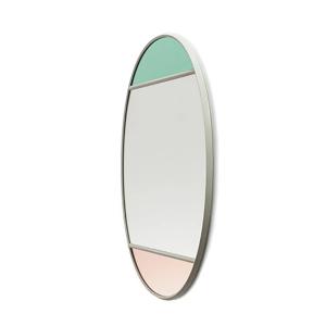 Magis - Miroir mural ovale vitrail, 50 x 60 cm, cadre gris…