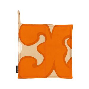 Marimekko - Keidas Maniques, beige / orange / blanc coton