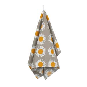 Marimekko - Auringonkukka Torchon, beige / blanc / jaune