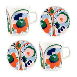 Marimekko - Karuselli Set de gobelets et d'assiettes, blanc…