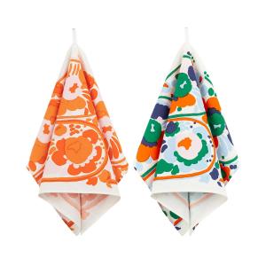 Marimekko - Karuselli Torchon, blanc / orange / bleu / emer…