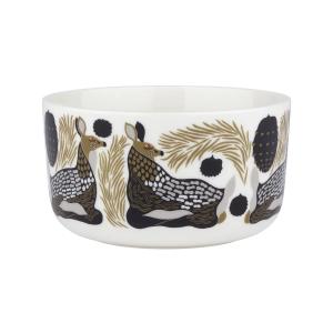 Marimekko - Oiva Peura Bol, 500 ml, blanc / charbon / boue…
