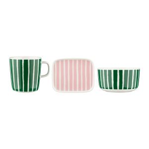 Marimekko - Oiva Piccolo Set de petit déjeuner, vert / blan…