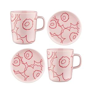 Marimekko - Oiva Piirto Unikko Set de vaisselle, rose / rou…