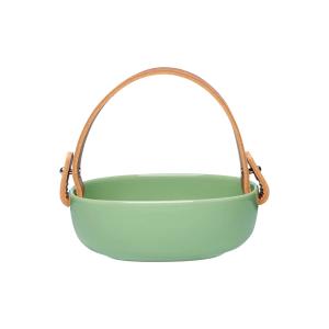 Marimekko - Oiva Bol de service avec poignée en cuir, 1 2.…