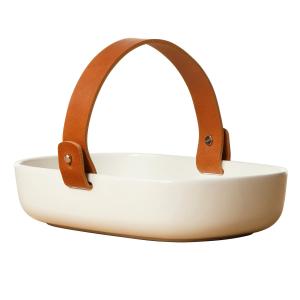 Marimekko - Oiva Plat de service avec poignée en cuir, 1 3.…