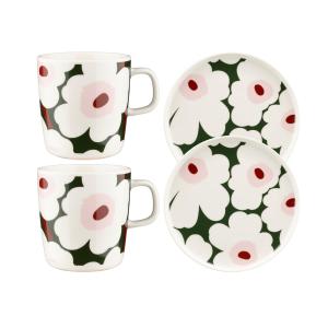 Marimekko - Oiva Unikko Set de petit déjeuner, blanc / vert…