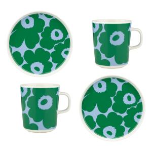 Marimekko - Oiva Unikko Set de petit déjeuner, blanc / vert…