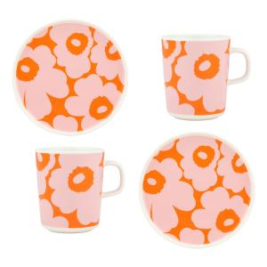 Marimekko - Oiva Unikko Set de petit déjeuner, blanc / rose…