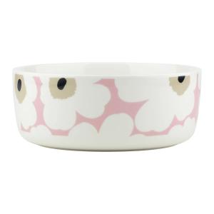 Marimekko - Oiva Unikko Bol 1500 ml, blanc cassé / rose / s…