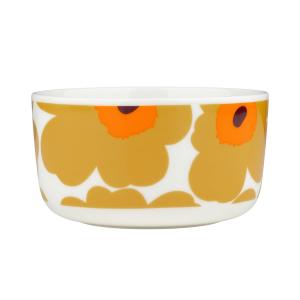 Marimekko - Oiva Unikko Bol, 500 ml, blanc / caramel / oran…