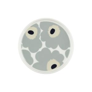 Marimekko - Oiva Unikko Assiette, Ø 13,5 cm, blanc / gris c…