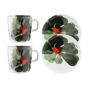 Marimekko - Oiva Valssi Set de petit déjeuner, blanc / vert…