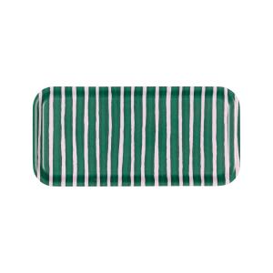 Marimekko - Piccolo Plateau, 13,5 x 27,5 cm, vert / blanc