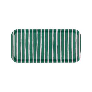 Marimekko - Piccolo Plateau, 13,5 x 27,5 cm, vert / blanc