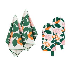 Marimekko - Pieni Green Green Set de cuisine, torchon & Gan…