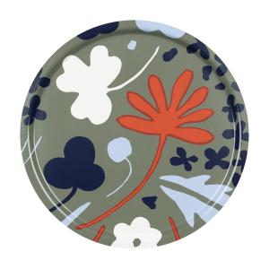 Marimekko - Suvi plateau, Ø 46 cm, gris vert / bleu foncé /…