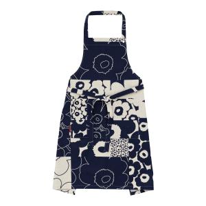 Marimekko - Unikko Kollaasi tablier, lin / marine foncé