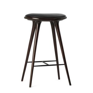 Mater - Tabouret de bar, hêtre teinté foncé/Sierra noir