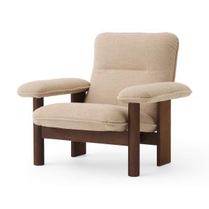 Audo - Brasilia Lounge Chair, Chêne teinté foncé / Bouclé b…