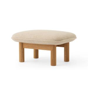 Audo - Brasilia Ottoman, chêne naturel / bouclé beige