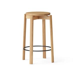 Audo - Passage Tabouret de bar, H 66 cm Ø 33 cm, chêne natu…
