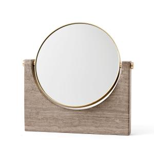 Audo - Pepe Miroir en marbre, laiton / marron