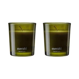 Meraki - Bougie parfumée, Ø 6 cm, Lavender rain (lot de 2)